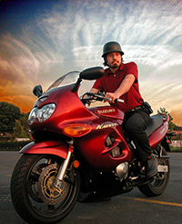 Adam Lein on a Suzuki Katana